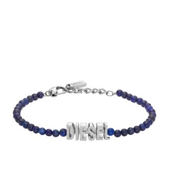 Diesel Unisex Diesel Blue Agate Beaded Bracelet