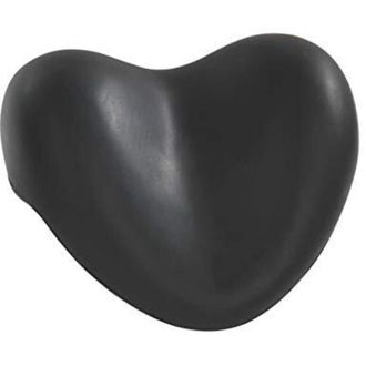 WENKO Cuscino da bagno Tropic a forma di cuore, si adatta alla forma del collo per un comfort ottimale, in poliuretano, 25x11x20,5 cm, nero - Wenko