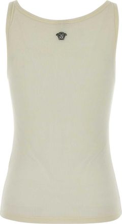 Versace Womens Cream Wool Tank Top Exterior: Virgin Maglie Sweater