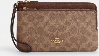 Coach Double Zip Wallet In Signature Canvas