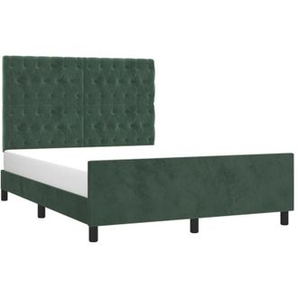 vidaXL Vidaxl - Estructura Cama Sin Colch&oacute;n Terciopelo Verde Oscuro 140x190 Cm
