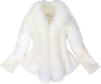 Generic Womens Faux Fur Coat Evening Shrug Wedding Gown Fuzzy Formal Faux Fur Bolero Jacket Cropped Overcoat Solid Thick Outerwear Shaggy Parka Cozy Cardigan 