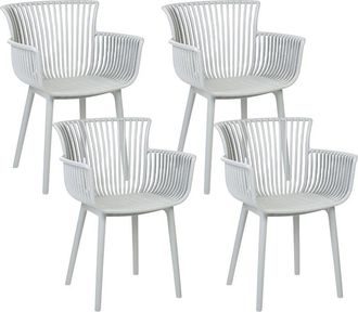 Beliani Set of 4 Garden Chairs PESARO Light Grey