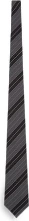 Saint Laurent Wide Striped Tie In Silk Jacquard