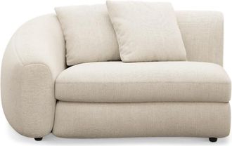 Castlery Fable Left Arm Sofa Customized, Performance Linen Weave, Cream, Spill Resistant, Ultra Deep Seats for Sofas, Castlery