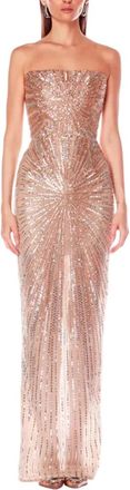 Bronx and Banco Dahlia Maxi Jurk - Dames - Avondkleed - Roze - L - Pailletten - Kleedjes