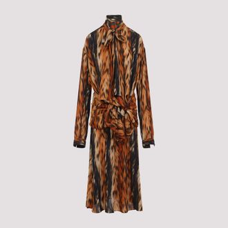 Balenciaga Womens Knotted Dress - Brown - Size EU 34 (Womens)