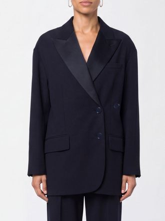 Tibi Double-Breasted Wool-Blend Blazer with Dropped Shoulders