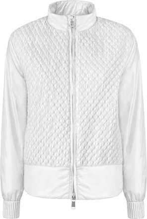 People of Shibuya Jassen, Dames, Wit, M, Nylon, Gewatteerd Nylon Jack met Ruitpatroon en Rits