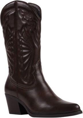 Good Choice Shoes Savannah Western Embroidered Boot in Dark Brown at Nordstrom Rack, Size 8