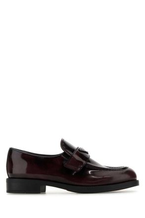 Prada Maroon Leather Loafers