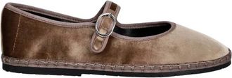Nokwol Mel fluwelen ballerinas - Dames - Ballerinas - Bruin - 41 EU - Wol - Schoenen