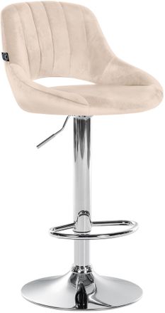 Clp Clp - Taburete De Bar Milet Con Funda De Terciopelo Crema Cromado