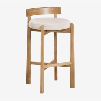 Sklum Sklum - Confezione da 4 sgabelli alti in legno di rovere e rivestimento Manila