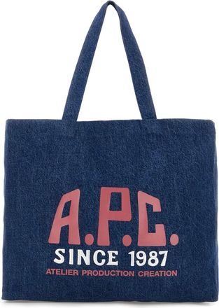 A.P.C. Tote Bags, female, Blue, Size: ONE SIZE Shoulder Bags