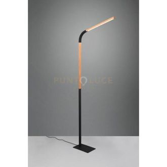 Trio Leuchten NORRIS PIANTANA LED 11W 1400lm, 3000K METALLO NERO E LEGNO FLESSIBILE CON REGOLAZIONE INTENSITA H. 169,5CM