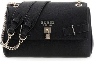 Guess Yesba Convertible Crossbody Flap - Dames - Schoudertassen - Zwart - ONE Size - Leer - Tassen