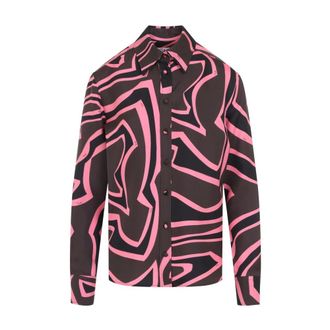 Pucci Zijden Blouse - Dames - Blouses & Shirts - Veelkleurig - Maat: M Zijde