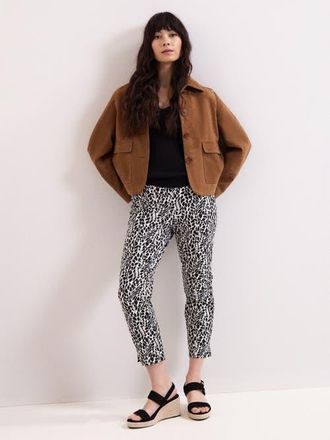 Phase Eight Carmella Printed Cropped Trousers in Black/ivory at Nordstrom, Size 14