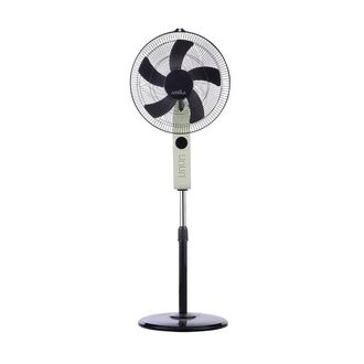 Fabrilamp Ventilador De Pie Circus Beis/negro 3vel 45w Regx43x40cm Oscilante 5asp.c/ Remoto Y Temporizador
