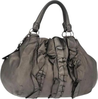 Prada Pre-owned Handbags, female, Gray, Size: ONE SIZE Pre-owned Leather prada-bags