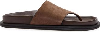 A.Emery Imara Suede Flip Flops - Brown - 37 (IT37/ UK4)