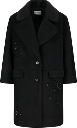 Des_Phemmes Cocoon sequin-embellished coat - Black