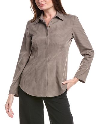 Kenneth Cole Pinstripe Fitted Blouse