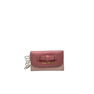 Miu Miu Pre-owned Leren Sleutelhanger - Dames - Vintage Accessoires - Beige - ONE Size - Leer - Vintage