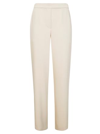 Elisabetta Franchi Neutral Beige Elastic Back Straight Trousers