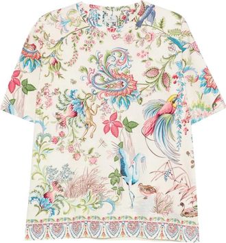 Etro Tops, Heren, Veelkleurig, S, Katoen, T-shirt met ronde hals en korte mouwen