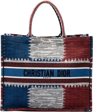 Dior Pre-owned Dior Large Canvas French Flag Book Tote Unisex HDEEG0JT7Q6FC1G0