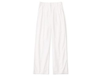Abercrombie & Fitch Linen-Blend Tailored Wide Leg Pant Womens Clothing White : XL R, Cotton/Linen