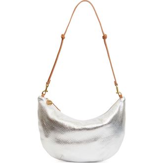 Clare Vivier Lune Metallic Leather Shoulder Bag in Silver at Nordstrom