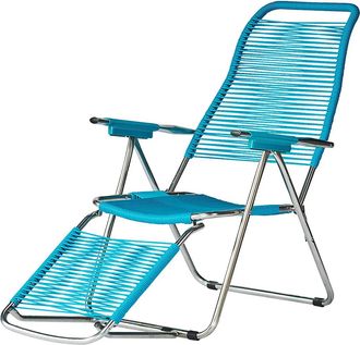 Jan Kurtz Fiam - Liegestuhl Spaghetti, Gestell Aluminium / Bespannung petrol