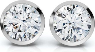 Pompeii3 Certified 6Ct TW Martini Bezel Diamond Studs 14k Gold Lab Grown
