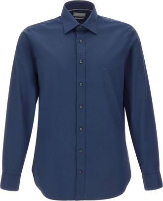 Michael Kors Camisa de algod&oacute;n el&aacute;stico con tejido dobby - Shirts - Hombre - Azul - 4XL