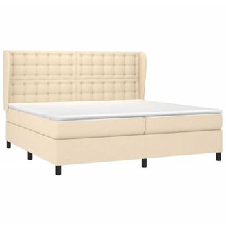 vidaXL Vidaxl - Cama Box Spring Con Colch&oacute;n Tela Color Crema 200x200 Cm