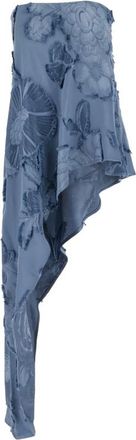 Etro Etro, Sleeveless Tops, female, Blue, Size: XS Asymmetrical Fringe Jacquard Top