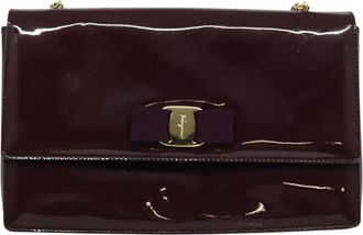 Ferragamo Purple Patent Leather Shoulder Bag (Pre-Owned)
