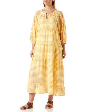 Part Two Womens PhilinePW DR Dress Relaxed fit, Amber Yellow Check, 42