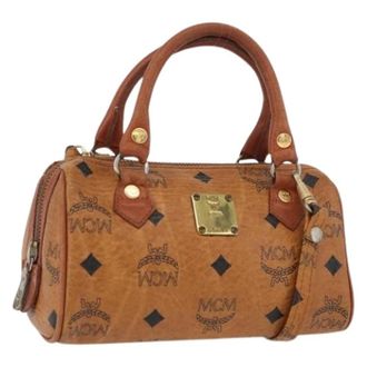MCM Pre-owned Mini Boston Tas - Dames - Vintage Mini Tas - Bruin - ONE Size - Leer - Vintage