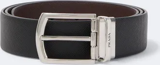 Prada Cintur&oacute;n reversible de piel Saffiano