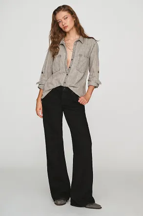 Anthropologie FRAME The Gray Low-Rise Wide-Leg Jeans