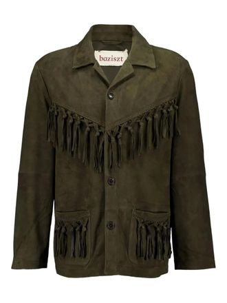 Baziszt Vestige fringe-detail suede jacket - men - Suede - S - Brown