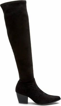Matisse Footwear Womens Broadway Block Heel Over The Knee Boot In Black