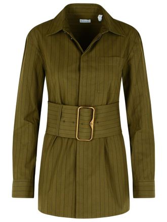 Burberry Green Cotton Mini Dress