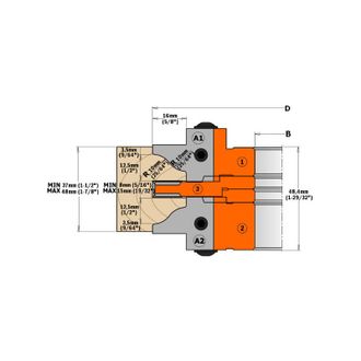 CMT 695.015.d2 Coppia Coltelli X Antine M+f -Regolabile- Hw 25x30x2 (D2)