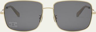 Celine Embellished Triomphe Metal Square Sunglasses