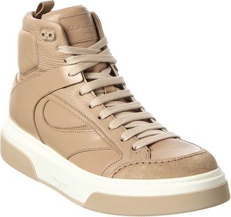 Ferragamo Cassio Leather High-Top Sneaker